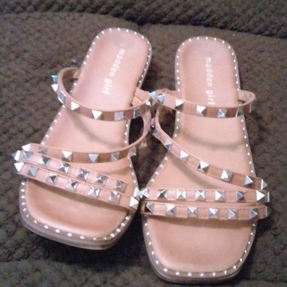 Brown Madden Girl Slide Sandals